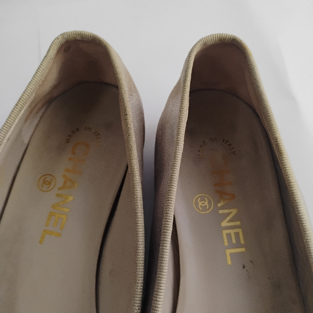 Chanel Flats metallic leather iconic shoes - Picture 13 of 16